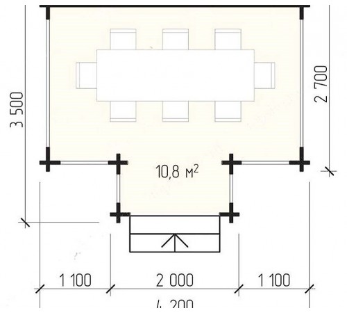 Беседка из термомодифицированного бруса 14,7 м2 от производителя Thermo Outdoor Gazebo 135.