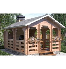 Бесідка з термомомомодифікованого бруса 17,5 м2 від виробника Thermo Outdoor Gazebo 138