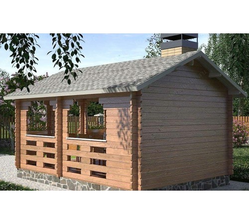 Беседка из термомомомодифицированного бруса 17,5 м2 от производителя Thermo Outdoor Gazebo 138