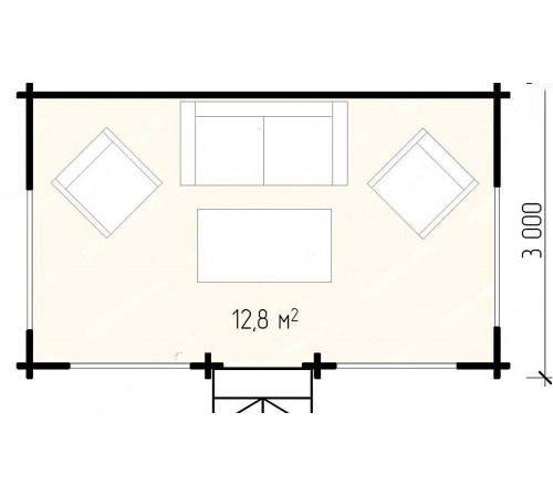 Беседка из термомодифицированного бруса 15 м2 от производителя Thermo Outdoor Gazebo 139.