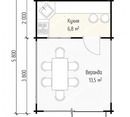 Беседка из термомомододифицированного бруса 23,2 м2 от производителя Thermo Outdoor Gazebo 142