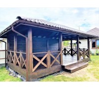 Беседка из термомодифицированного бруса 24 м2 от производителя Thermo Outdoor Gazebo 143.