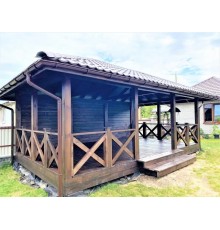 Беседка из термомодифицированного бруса 24 м2 от производителя Thermo Outdoor Gazebo 143.