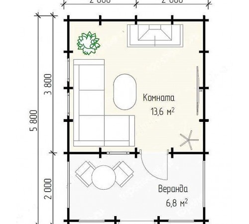 Беседка из термомодифицированного бруса 23,2 м2 от производителя Thermo Outdoor Gazebo 144.