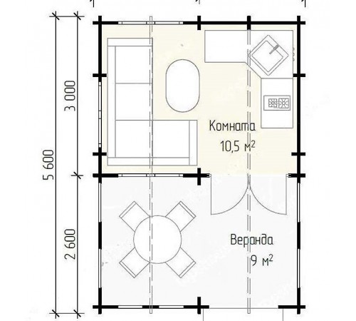 Беседка из термомодифицированного бруса 22,4 м2 от производителя Thermo Outdoor Gazebo 145.