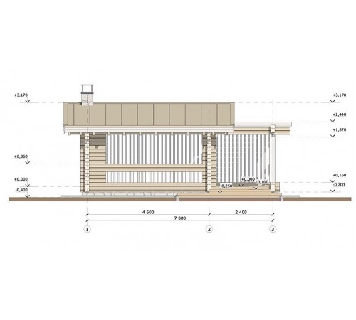 Беседка из термомодифицированного бруса 28 м2 от производителя Thermo Outdoor Gazebo 148.