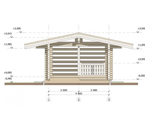 Беседка из термомодифицированного бруса 16 м2 от производителя Thermo Outdoor Gazebo 150.