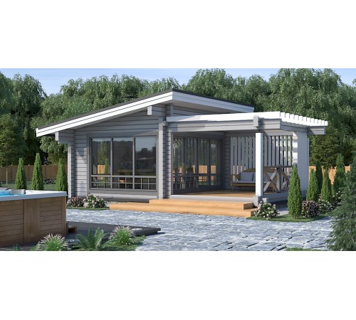 Беседка из термомодифицированного бруса 28 м2 от производителя Thermo Outdoor Gazebo 151.