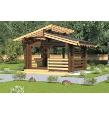 Альтанка із термомодифікованого бруса 12 м2 від виробника Thermo Outdoor Gazebo 152