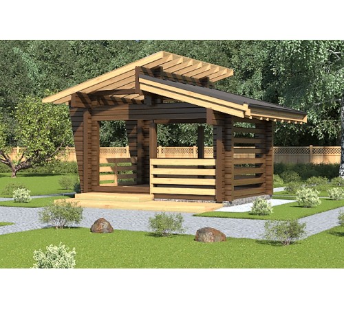 Альтанка із термомодифікованого бруса 12 м2 від виробника Thermo Outdoor Gazebo 152