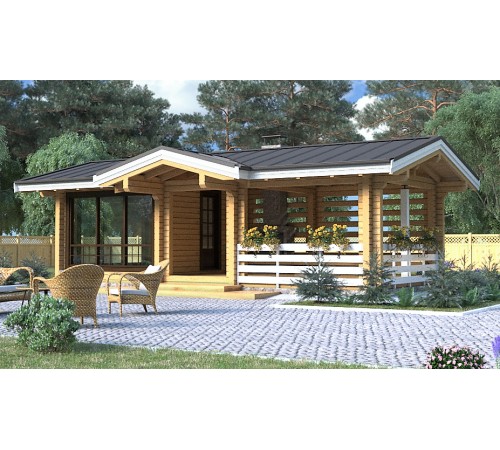 Беседка из термомодифицированного бруса 36 м2 от производителя Thermo Outdoor Gazebo 153.