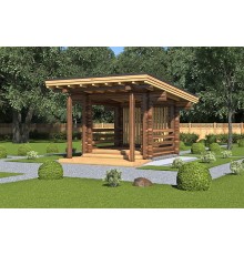 Беседка из термомодифицированного бруса 9 м2 от производителя Thermo Outdoor Gazebo 154.