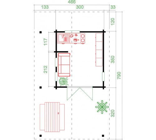 Беседка из термомодифицированного бруса 37,13 м2 от производителя Thermo Outdoor Gazebo 158.