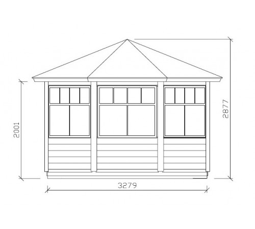 Альтанка із термомодифікованого бруса 12 м2 від виробника Thermo Outdoor Gazebo 159