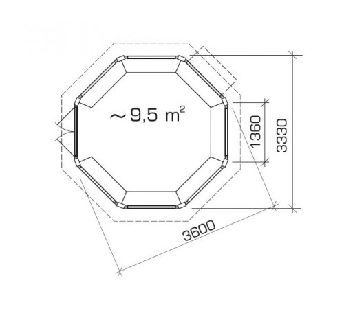 Альтанка із термомодифікованого бруса 12 м2 від виробника Thermo Outdoor Gazebo 159