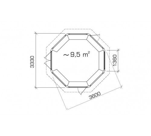 Беседка из термомодифицированного бруса 12 м2 от производителя Thermo Outdoor Gazebo 160.