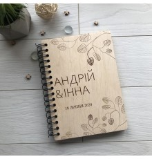 Свадебный альбом для фото и пожеланий на пружине.