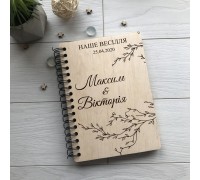 Stylish wedding album on a spring.