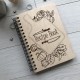Деревянная кулинарная книга для записи рецептов на спирали