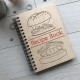 Деревянная записная книга на пружине для кулинарных рецептов.
