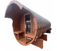Мобільна лазня бочка із бруса під ключ 4,5х2,15 м Fassauna-4, від виробника