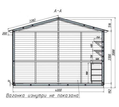 Деревянная летняя кухня для дачи утеплена 4х2,5м.