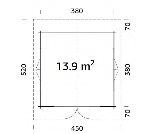 Summer garden house 13.9 m2