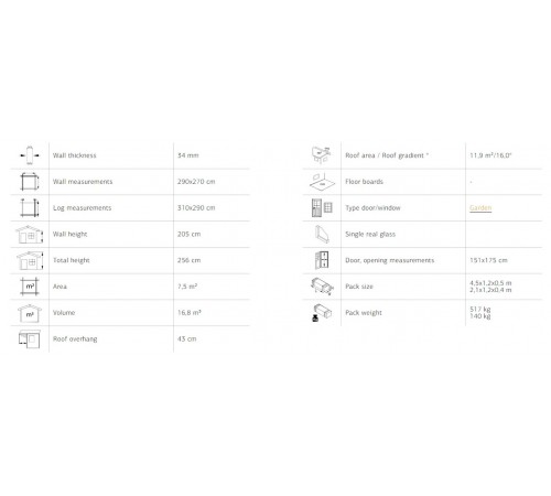 Summer garden house 7.5 m2