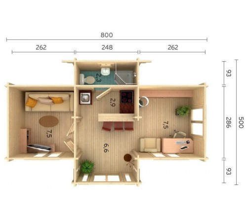 Summer garden house 26.8 m2