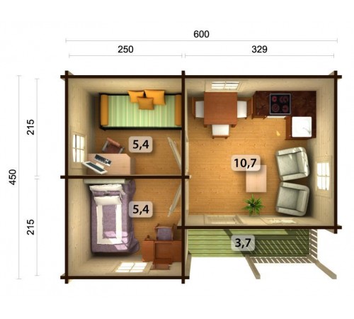 Summer garden house 25.2 m2