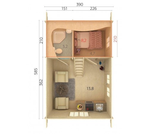 Summer garden house 29.9 m2 Summer garden house 29.9 m2