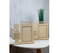 Set of 2 wooden photo frames with angels.
