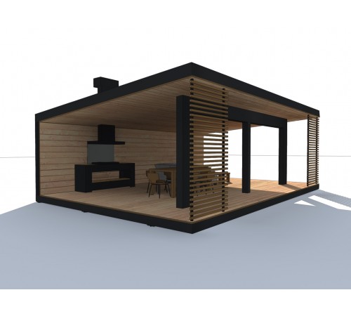 Современные беседки в стиле минимализм Modern Gazebo 01 6х9м.