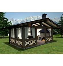 Беседка 6,0х4,0м с барбекю и летней кухней Modern Gazebo 08 от производителя.