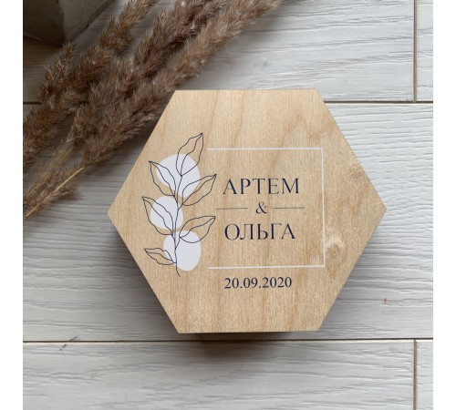 Коробочка для обручальных колец с декоративным синим мохом. Коробочка для обручальных колец с декоративным синим мохом.