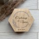 Свадебная коробочка для колец с синим стабилизированным мхом.
