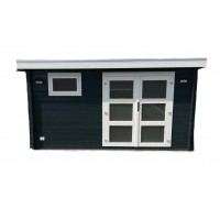 Eine moderne Scheune, ein hochmoderner Holzblock mit den Maßen 3,3 x 4,2 m, vom Hersteller Modern Barn-18.