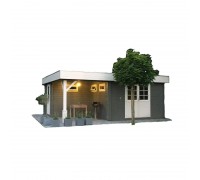Nowoczesna drewniana stodoła, najnowocześniejszy blok daczy o wymiarach 4,9 x 4,9 m, od producenta Modern Barn-84.