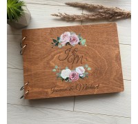 Wooden wedding photo album with individual design