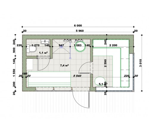 Готовая мобильная модульная баня 6х3м Gartensauna-1 под ключ от производителя.