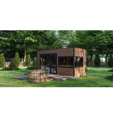 Готовая мобильная модульная баня 6х3м Gartensauna-1 под ключ от производителя.