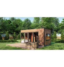 Каркасно-модульная баня 6х3м Gartensauna-2 под ключ от производителя.