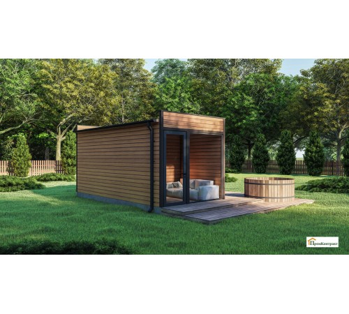 Модульный дом баня 6х3м Gartensauna-4 под ключ от производителя.