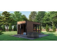 Модульный дом баня 6х3м Gartensauna-4 под ключ от производителя.