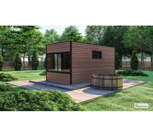 Баня для дачи 6х3м Gartensauna-6 под ключ от производителя.