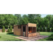 Міні лазня для дачі 6х3м Gartensauna-6 під ключ від виробника.