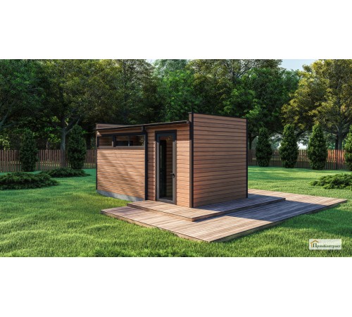 Мобильная модульная сауна 6х3м Gartensauna-7 под ключ.