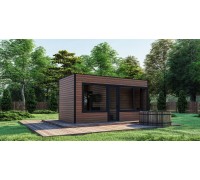 Mobile modular sauna 6x3m Gartensauna-7 turnkey.
