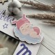 Фоторамочка из дерева с именем малыша и метрикой.