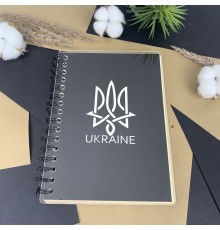 Стильный блокнот с гербом Украины на прозрачной акриловой обложке.